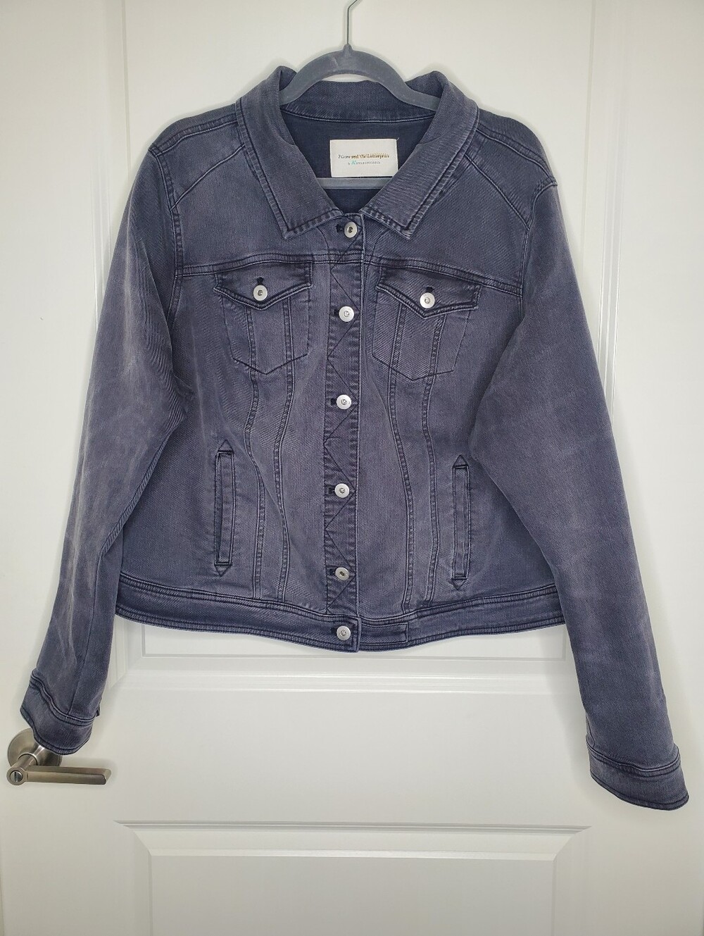 Anthropologie Pilcro And The Letterpress Black Classic Button Front Denim Jacket - Picture 4 of 9